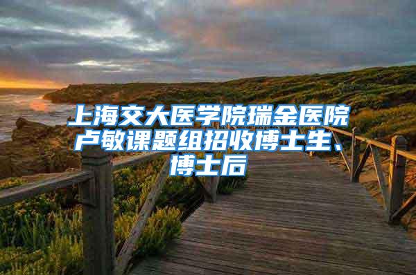 上海交大醫(yī)學(xué)院瑞金醫(yī)院盧敏課題組招收博士生、博士后