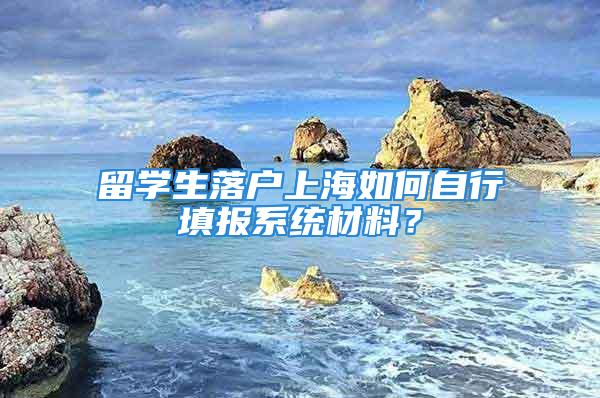 留學(xué)生落戶(hù)上海如何自行填報(bào)系統(tǒng)材料？