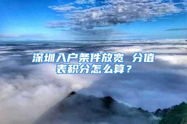 深圳入戶條件放寬 分值表積分怎么算？