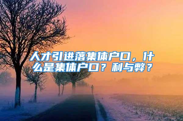 人才引進(jìn)落集體戶口，什么是集體戶口？利與弊？