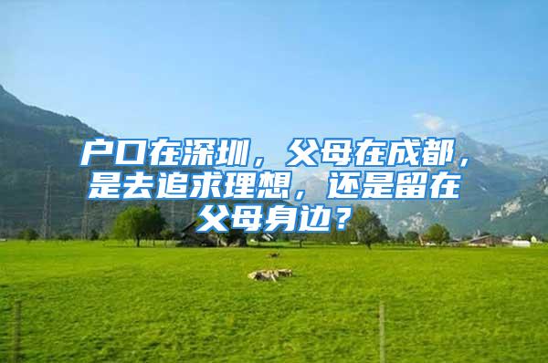 戶口在深圳，父母在成都，是去追求理想，還是留在父母身邊？