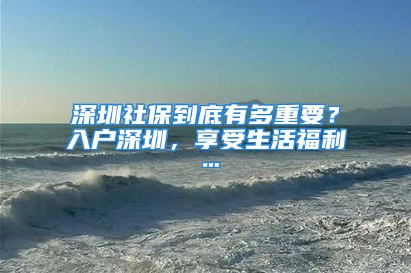 深圳社保到底有多重要？入戶深圳，享受生活福利…