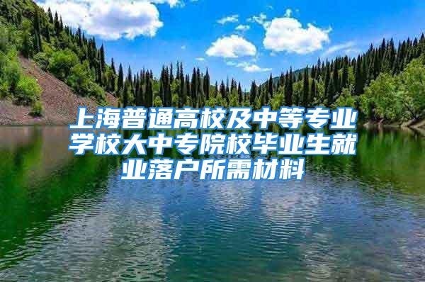 上海普通高校及中等專業(yè)學(xué)校大中專院校畢業(yè)生就業(yè)落戶所需材料