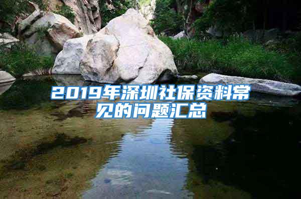 2019年深圳社保資料常見的問題匯總