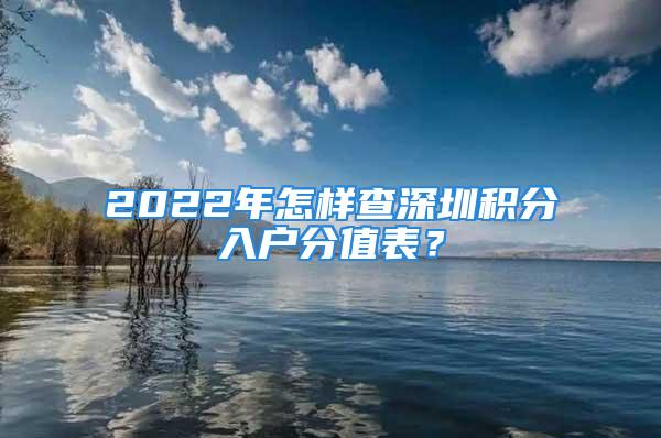 2022年怎樣查深圳積分入戶分值表？