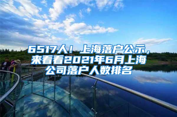 6517人！上海落戶公示，來看看2021年6月上海公司落戶人數(shù)排名