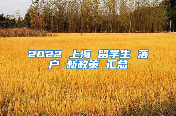 2022 上海 留學生 落戶 新政策 匯總