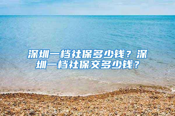 深圳一檔社保多少錢？深圳一檔社保交多少錢？