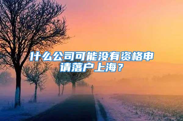 什么公司可能沒有資格申請落戶上海？