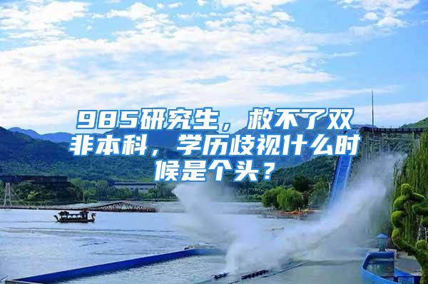 985研究生，救不了雙非本科，學歷歧視什么時候是個頭？