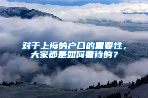 對于上海的戶口的重要性，大家都是如何看待的？