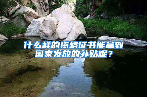 什么樣的資格證書能拿到國家發(fā)放的補貼呢？