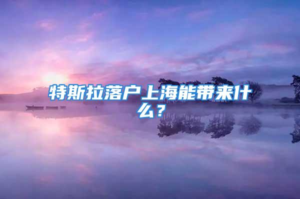 特斯拉落戶上海能帶來(lái)什么？