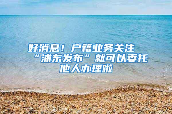 好消息！戶籍業(yè)務(wù)關(guān)注“浦東發(fā)布”就可以委托他人辦理啦