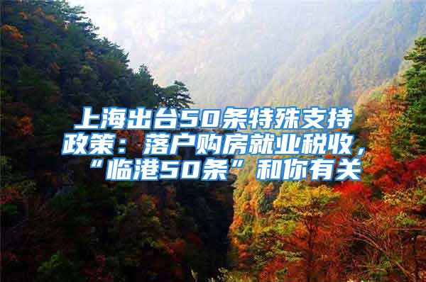 上海出臺50條特殊支持政策：落戶購房就業(yè)稅收，“臨港50條”和你有關(guān)→