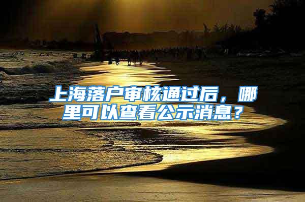 上海落戶(hù)審核通過(guò)后，哪里可以查看公示消息？