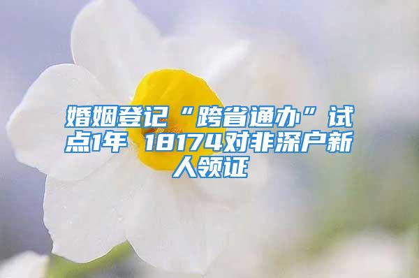 婚姻登記“跨省通辦”試點(diǎn)1年 18174對(duì)非深戶(hù)新人領(lǐng)證