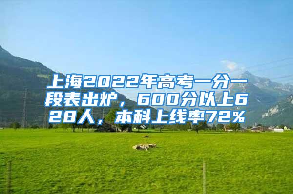 上海2022年高考一分一段表出爐，600分以上628人，本科上線率72%