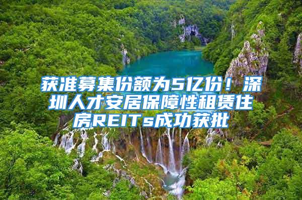 獲準(zhǔn)募集份額為5億份！深圳人才安居保障性租賃住房REITs成功獲批