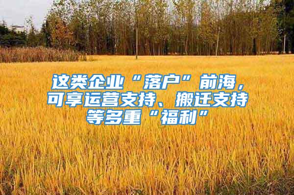 這類企業(yè)“落戶”前海，可享運營支持、搬遷支持等多重“福利”