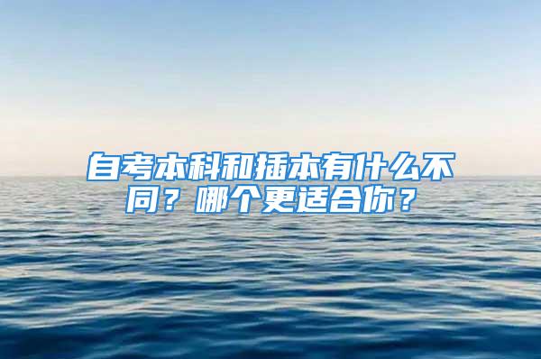 自考本科和插本有什么不同？哪個更適合你？