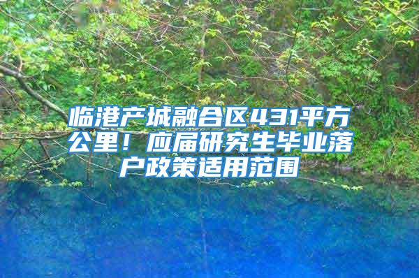 臨港產城融合區(qū)431平方公里！應屆研究生畢業(yè)落戶政策適用范圍