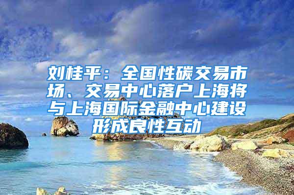 劉桂平：全國性碳交易市場、交易中心落戶上海將與上海國際金融中心建設(shè)形成良性互動