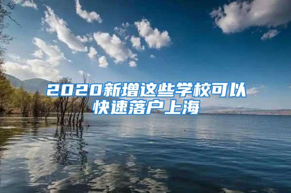 2020新增這些學(xué)?？梢钥焖俾鋺?hù)上海