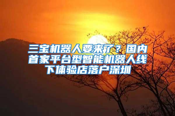 三寶機器人要來了？國內(nèi)首家平臺型智能機器人線下體驗店落戶深圳