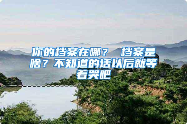 你的檔案在哪？ 檔案是啥？不知道的話以后就等著哭吧