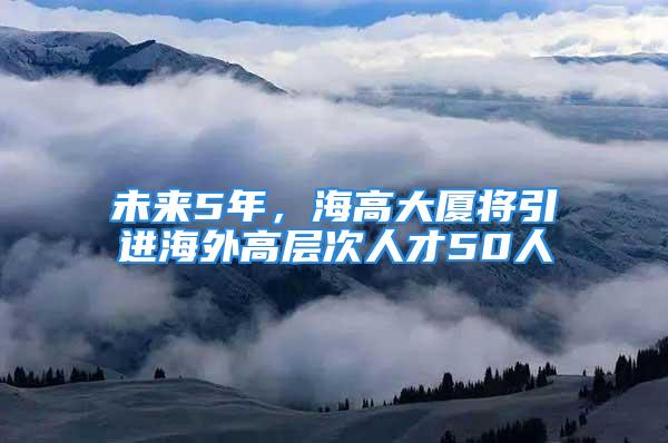 未來(lái)5年，海高大廈將引進(jìn)海外高層次人才50人