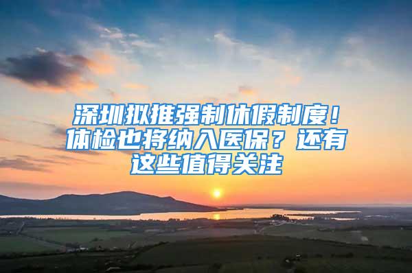 深圳擬推強(qiáng)制休假制度！體檢也將納入醫(yī)保？還有這些值得關(guān)注