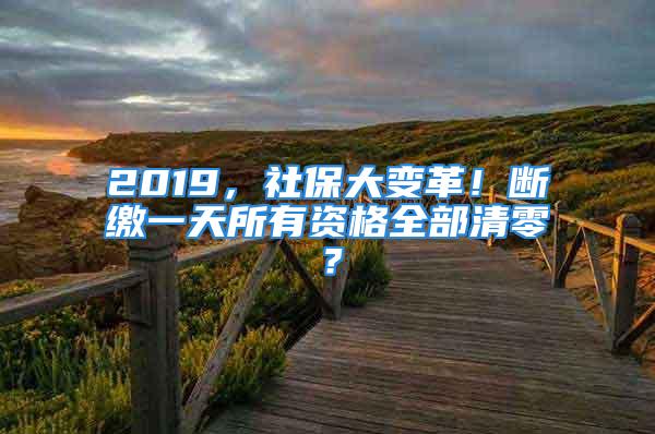 2019，社保大變革！斷繳一天所有資格全部清零？