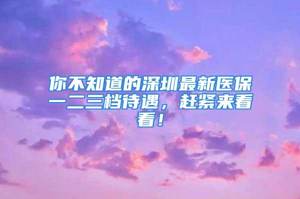 你不知道的深圳最新醫(yī)保一二三檔待遇，趕緊來看看！