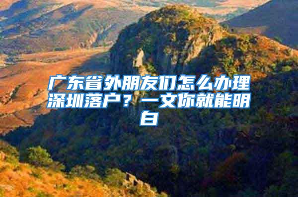 廣東省外朋友們?cè)趺崔k理深圳落戶？一文你就能明白