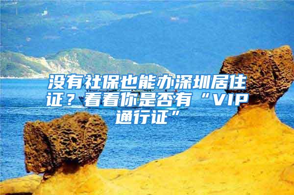 沒(méi)有社保也能辦深圳居住證？看看你是否有“VIP通行證”