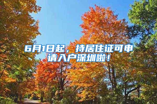 6月1日起，持居住證可申請(qǐng)入戶(hù)深圳啦！