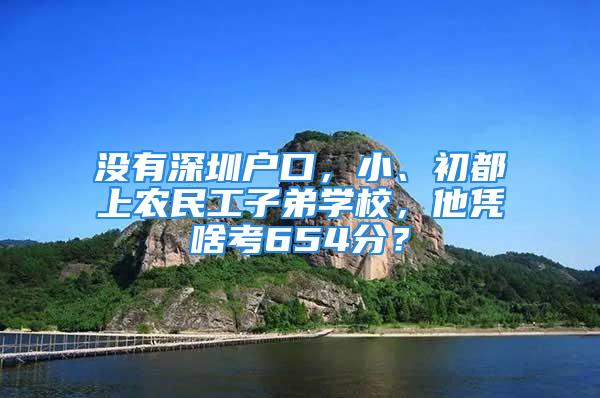 沒有深圳戶口，小、初都上農(nóng)民工子弟學校，他憑啥考654分？