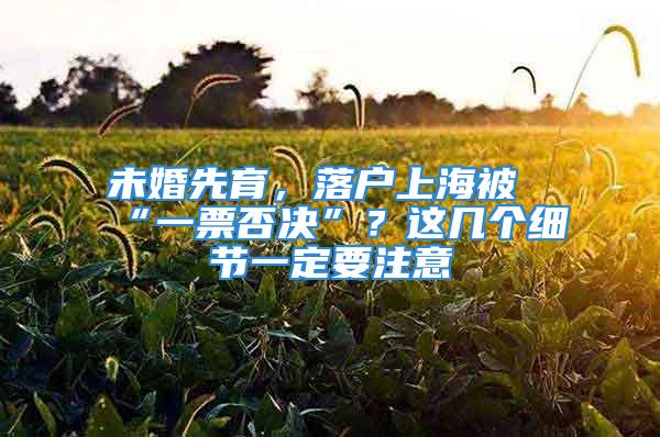 未婚先育，落戶上海被“一票否決”？這幾個(gè)細(xì)節(jié)一定要注意