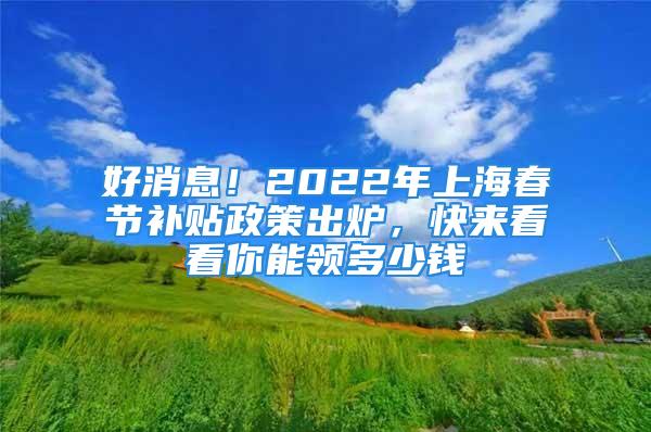 好消息！2022年上海春節(jié)補貼政策出爐，快來看看你能領(lǐng)多少錢