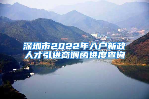 深圳市2022年入戶新政人才引進(jìn)商調(diào)函進(jìn)度查詢