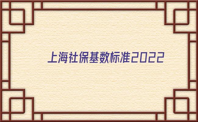 上海社?；鶖?shù)標(biāo)準(zhǔn)2022