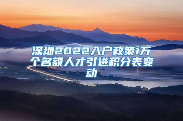 深圳2022入戶政策1萬個(gè)名額人才引進(jìn)積分表變動(dòng)