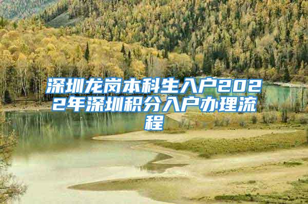 深圳龍崗本科生入戶(hù)2022年深圳積分入戶(hù)辦理流程