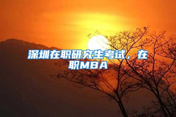 深圳在職研究生考試，在職MBA