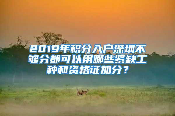 2019年積分入戶深圳不夠分都可以用哪些緊缺工種和資格證加分？