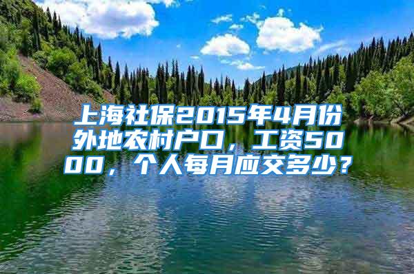 上海社保2015年4月份外地農(nóng)村戶口，工資5000，個(gè)人每月應(yīng)交多少？