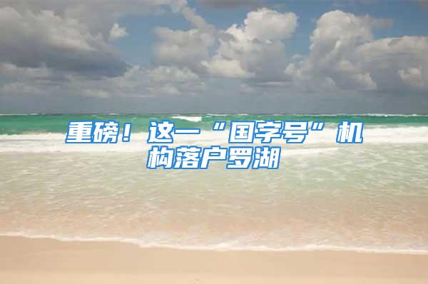 重磅！這一“國(guó)字號(hào)”機(jī)構(gòu)落戶羅湖