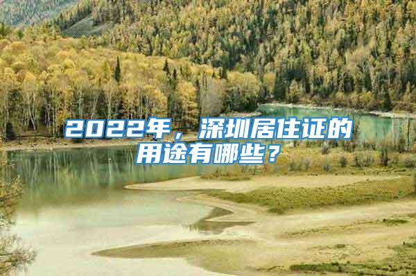 2022年，深圳居住證的用途有哪些？