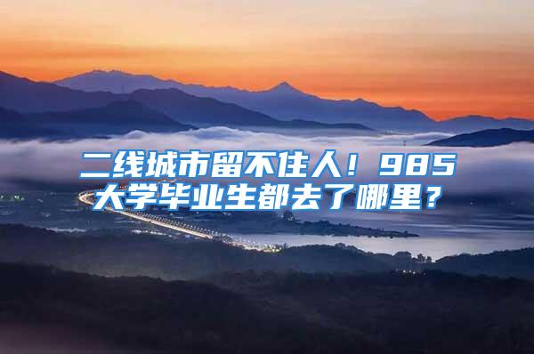 二線城市留不住人！985大學(xué)畢業(yè)生都去了哪里？